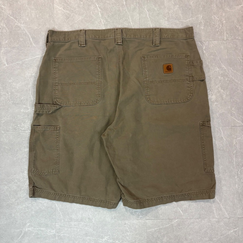 Carhartt Mens Canvas Carpenter Shorts Brown Olive Drab Workwear Size 40